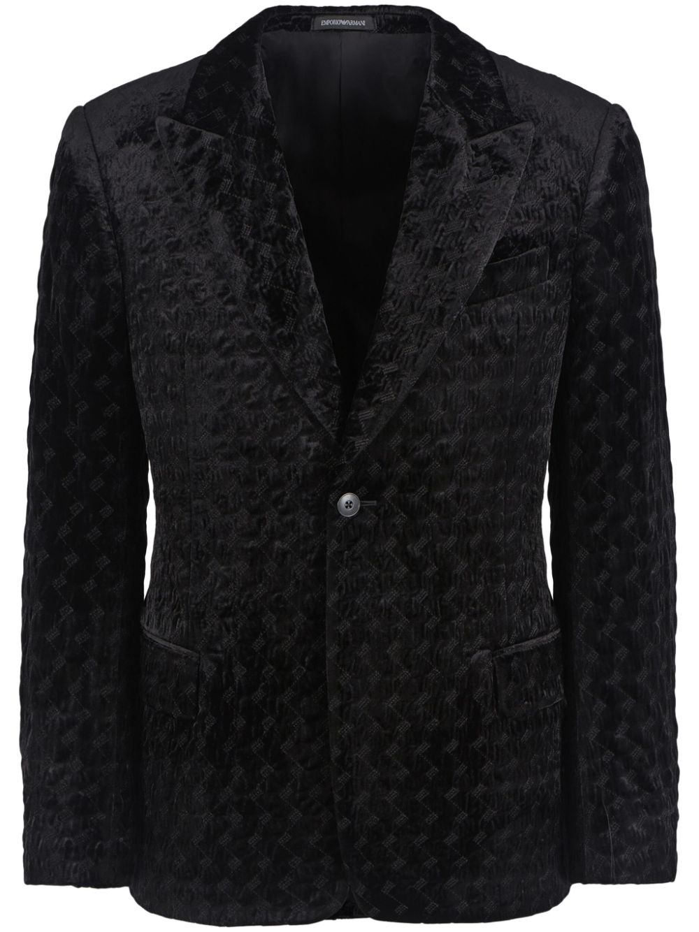 Emporio Armani jacquard single-breasted blazer - Black von Emporio Armani