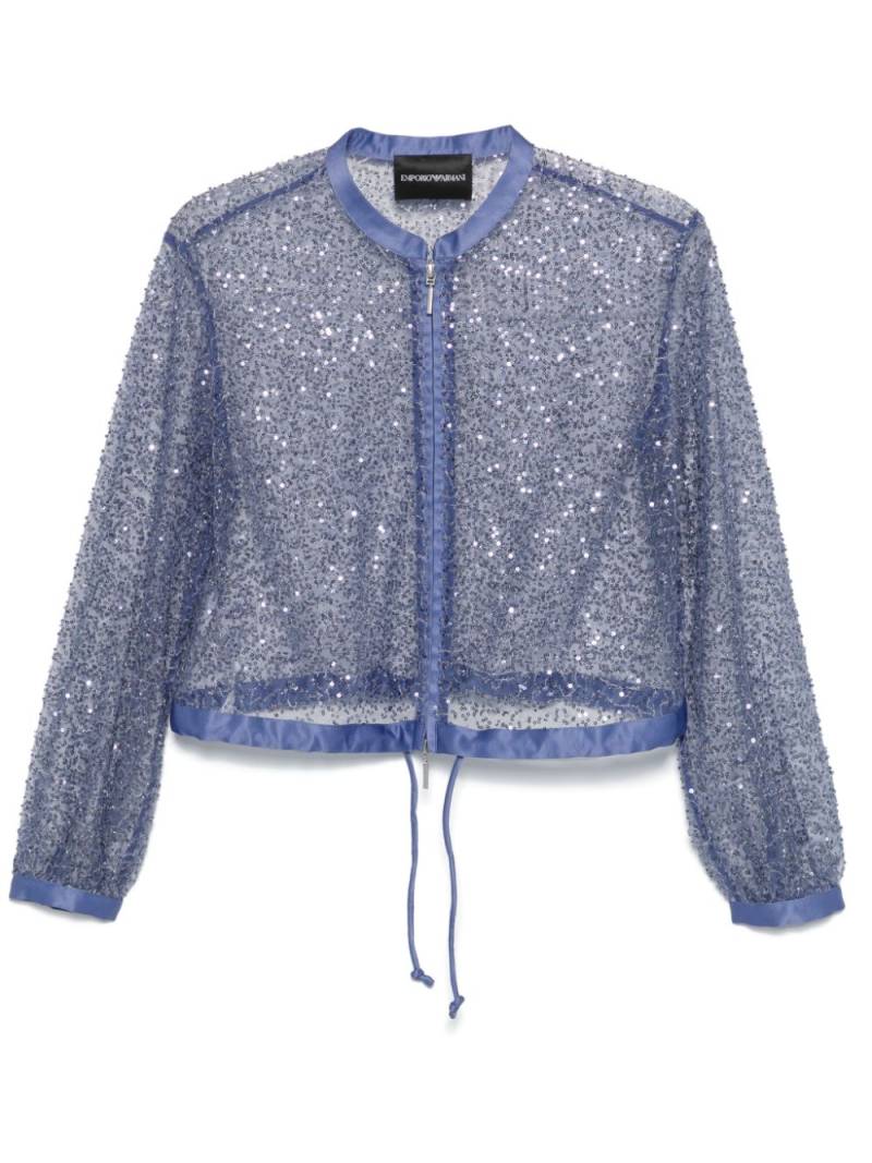 Emporio Armani jet-embroidery sequin jacket - Purple von Emporio Armani