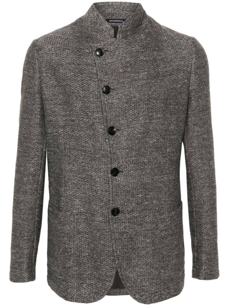 Emporio Armani knitted single-breasted jacket - Green von Emporio Armani