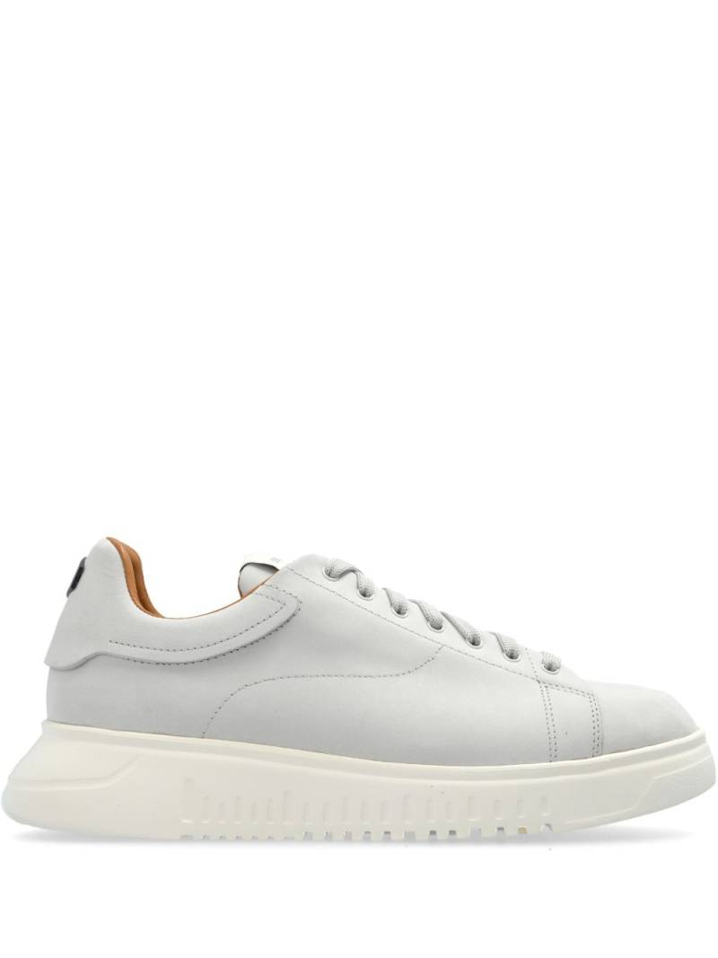 Emporio Armani lace-up leather sneakers - Grey von Emporio Armani