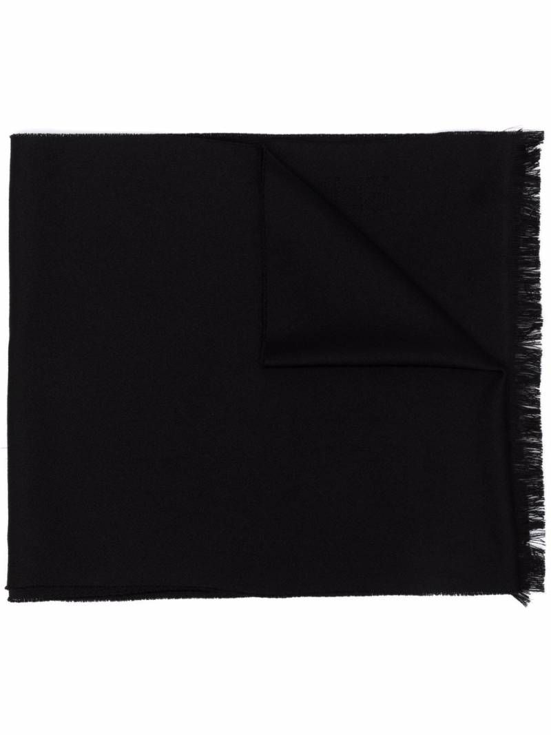 Emporio Armani large fringe scarf - Black von Emporio Armani