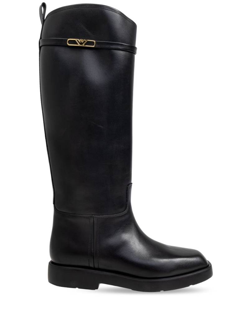 Emporio Armani leather boots - Black von Emporio Armani