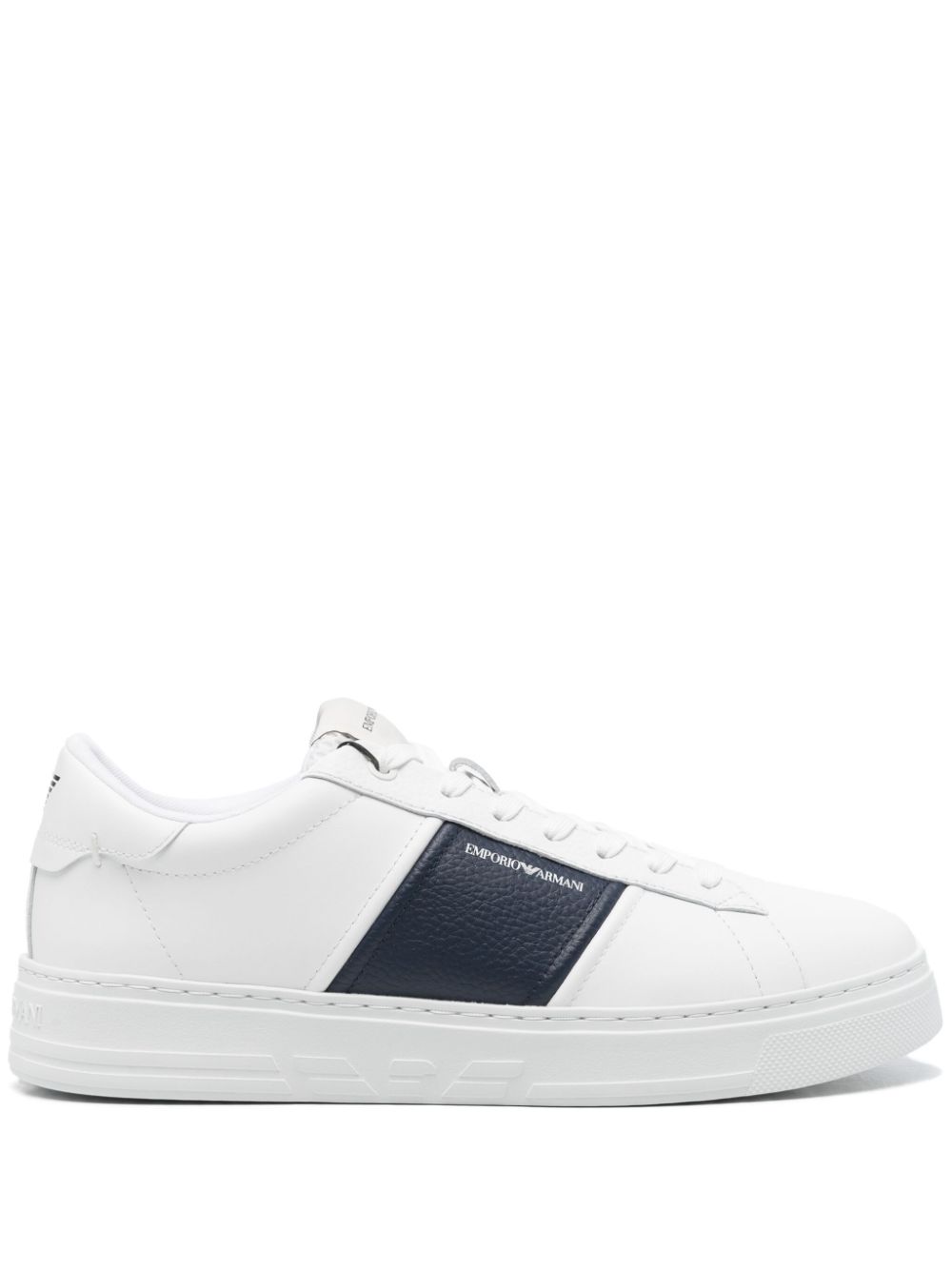 Emporio Armani leather sneakers - White von Emporio Armani