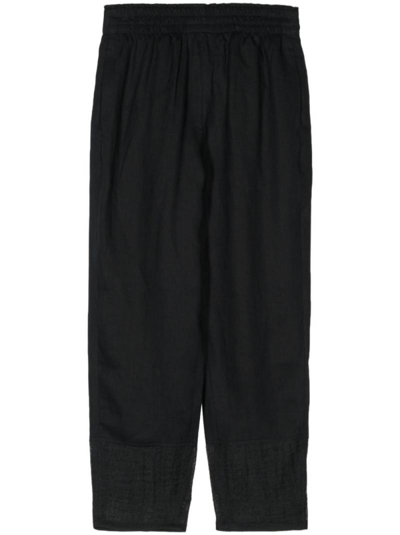 Emporio Armani linen tapered-leg trousers - Black von Emporio Armani