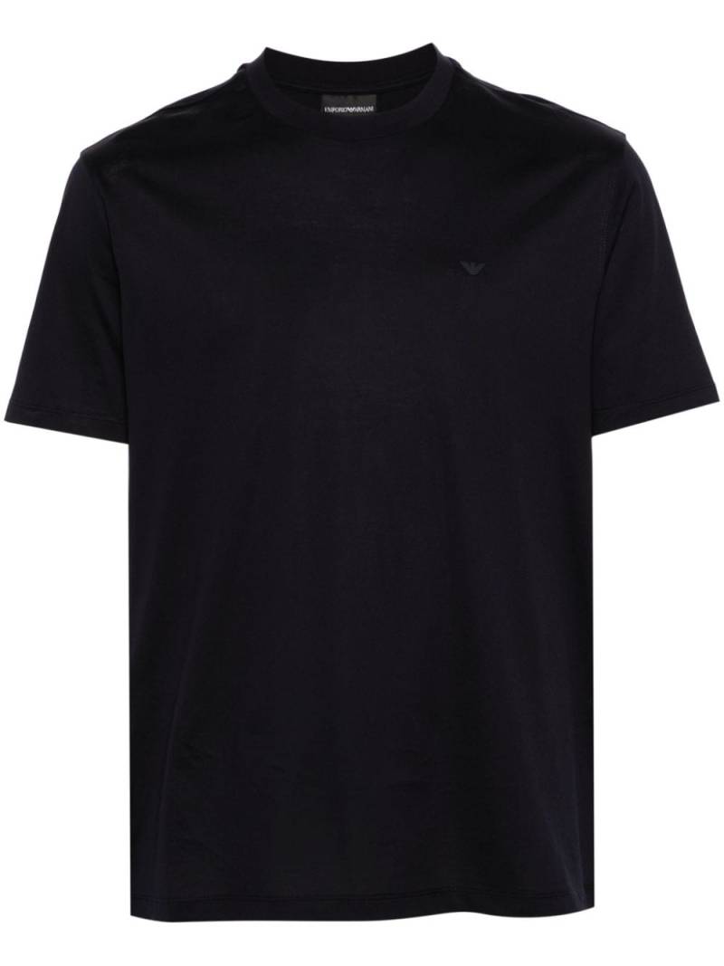 Emporio Armani logo-appliqué cotton T-shirt - Blue von Emporio Armani