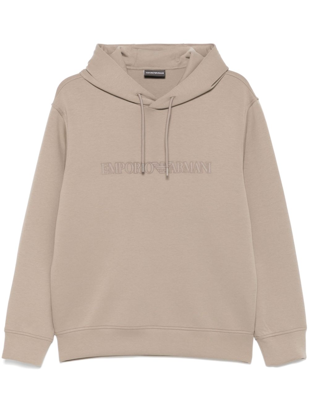 Emporio Armani logo-appliqué hoodie - Neutrals von Emporio Armani