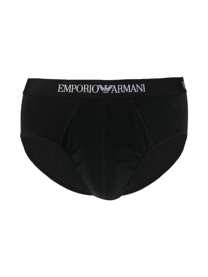 Emporio Armani logo-band briefs - Black von Emporio Armani