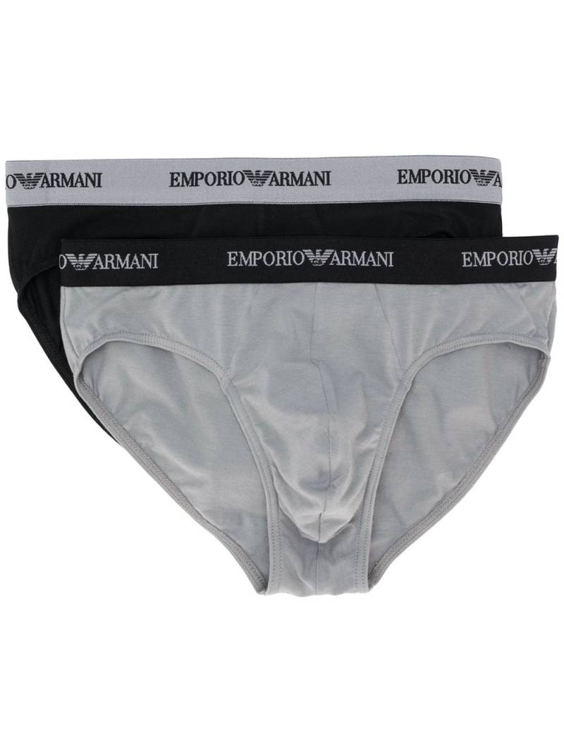 Emporio Armani logo band briefs - Blue von Emporio Armani