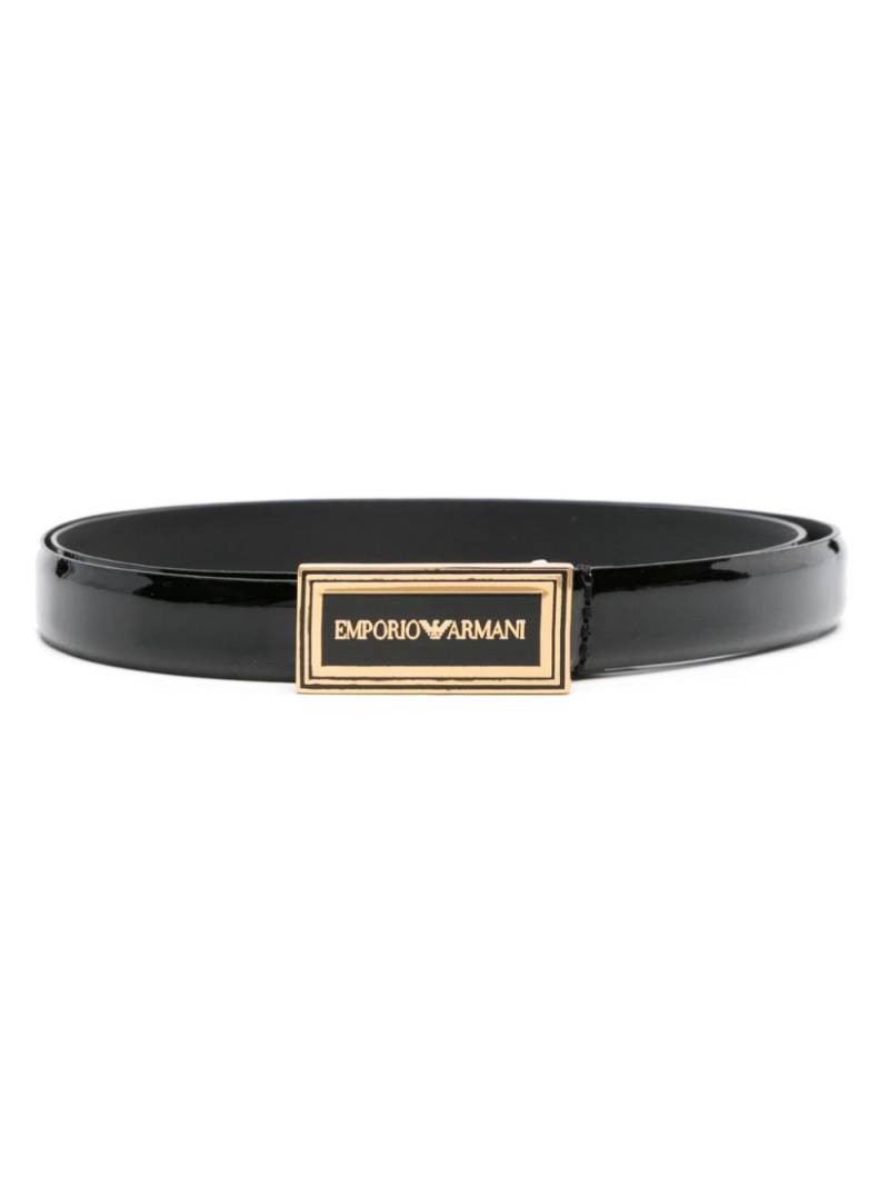 Emporio Armani logo-buckle leather belt - Black von Emporio Armani