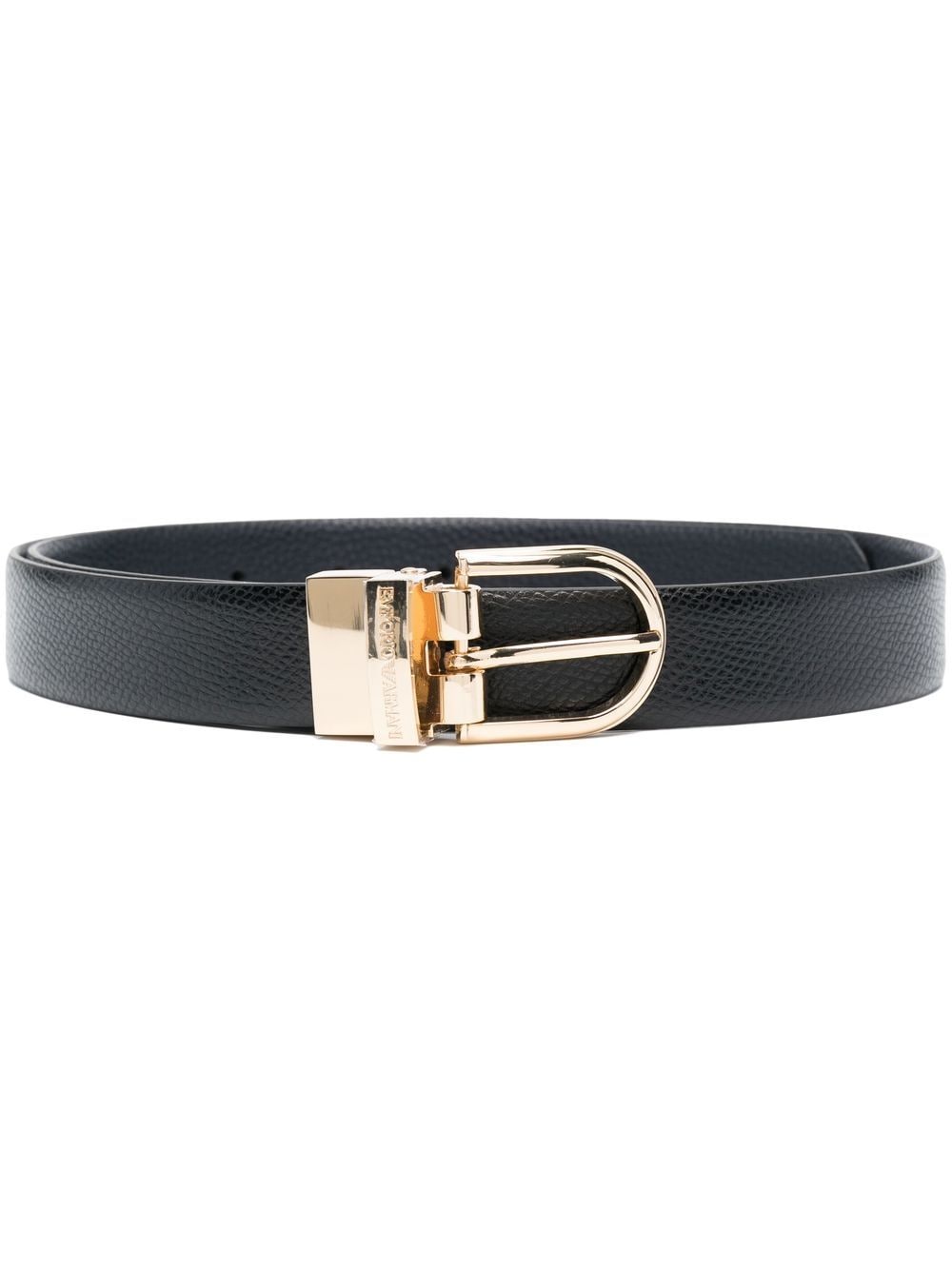 Emporio Armani logo-buckle leather belt - Black von Emporio Armani