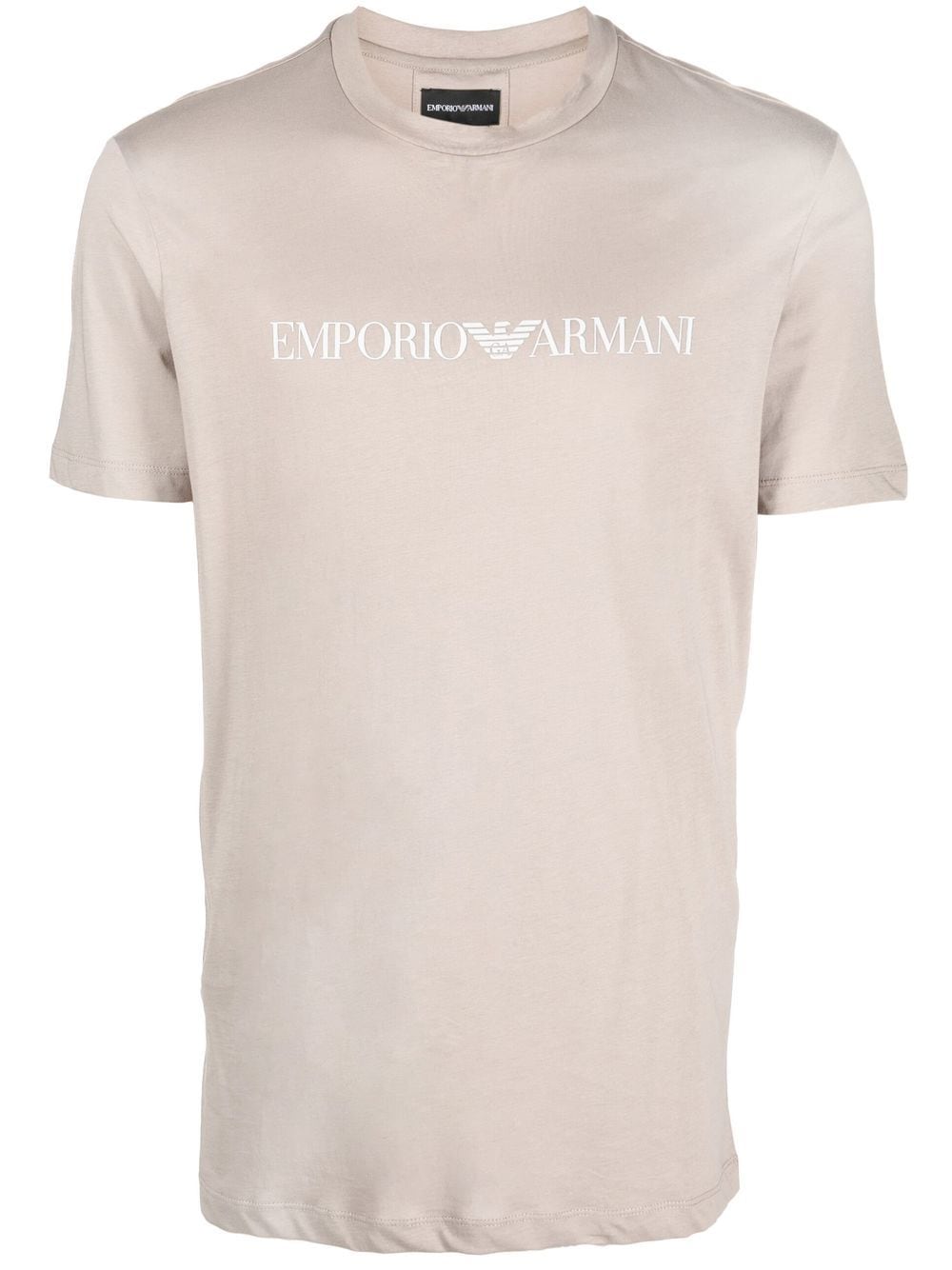 Emporio Armani logo crew-neck T-shirt - Neutrals von Emporio Armani