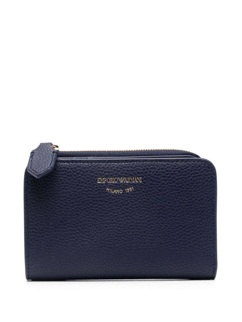 Emporio Armani logo-debossed wallet - Blue von Emporio Armani