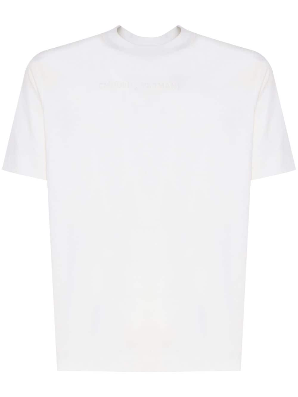 Emporio Armani logo-embossed T-shirt - White von Emporio Armani