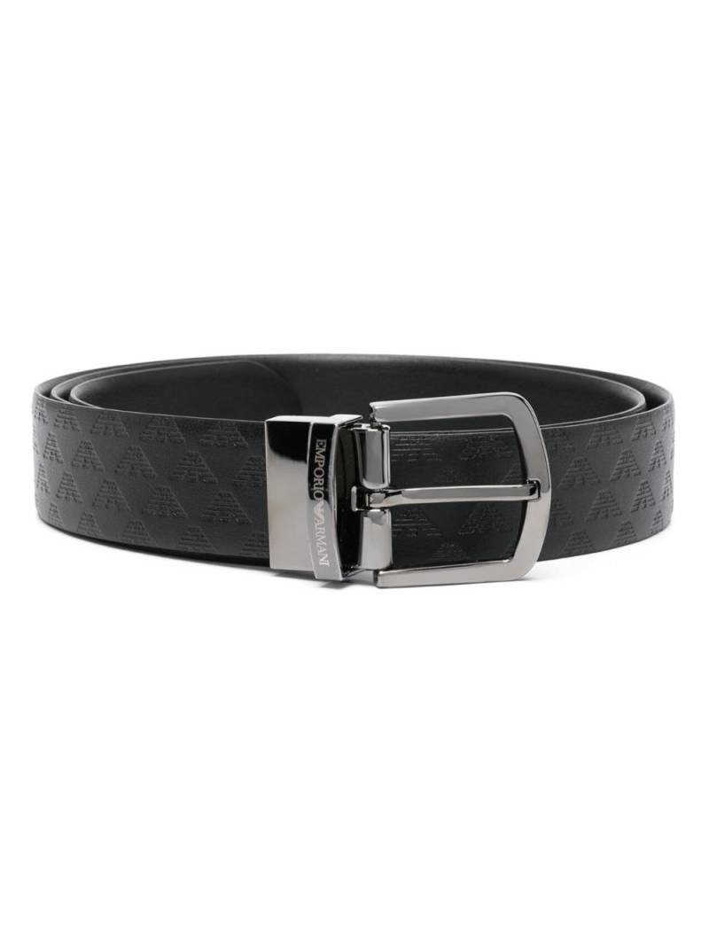 Emporio Armani logo embossed belt - Black von Emporio Armani