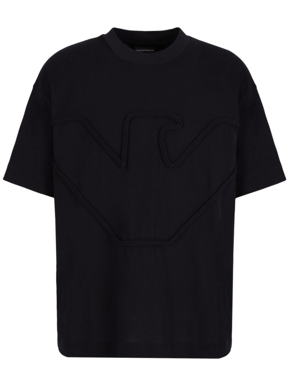 Emporio Armani logo-embossed cotton T-shirt - Black von Emporio Armani