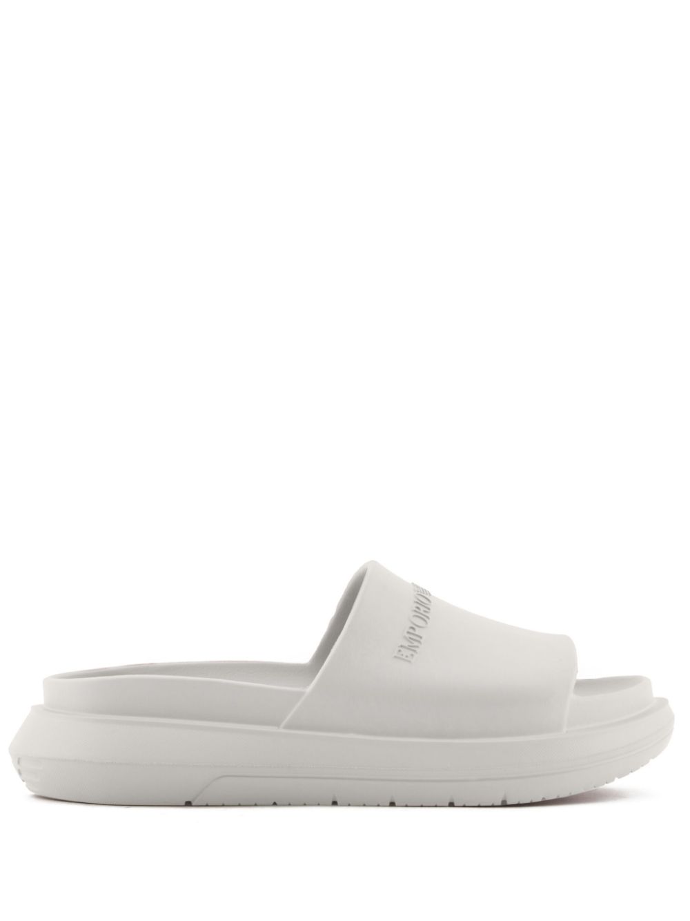 Emporio Armani logo-embossed slides - White von Emporio Armani