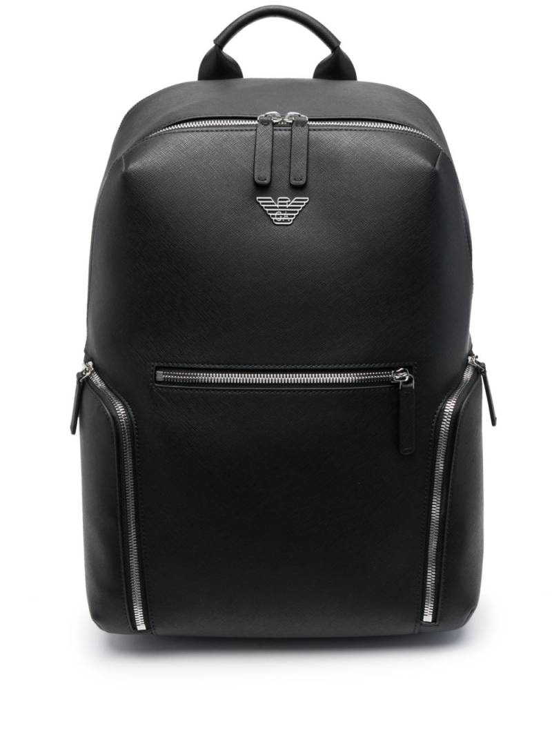 Emporio Armani logo-embossed zip-fastening backpack - Black von Emporio Armani