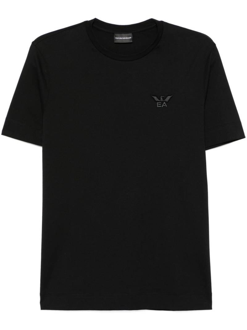 Emporio Armani logo-embroidered T-shirt - Black von Emporio Armani