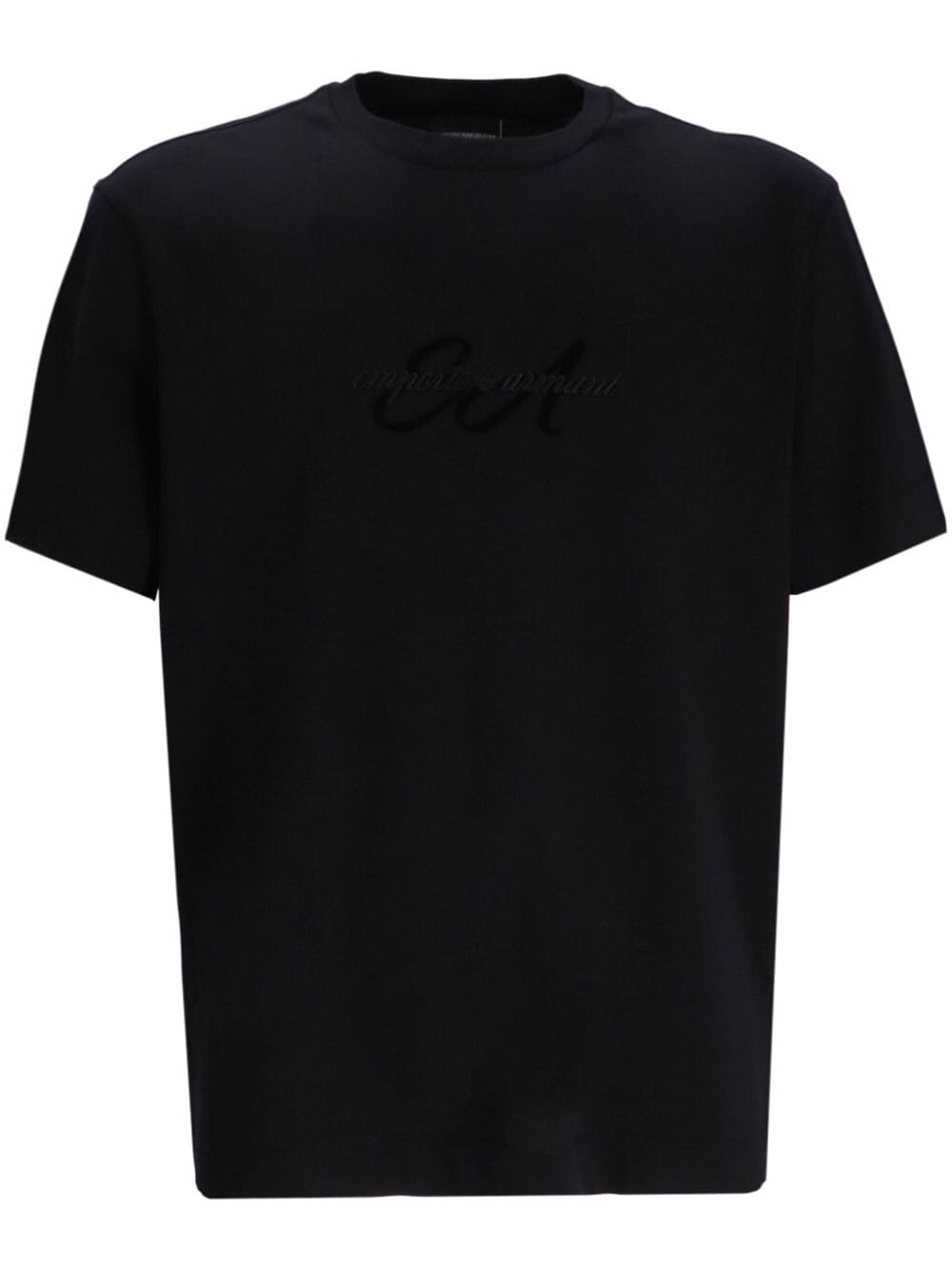 Emporio Armani logo-embroidered T-shirt - Black von Emporio Armani