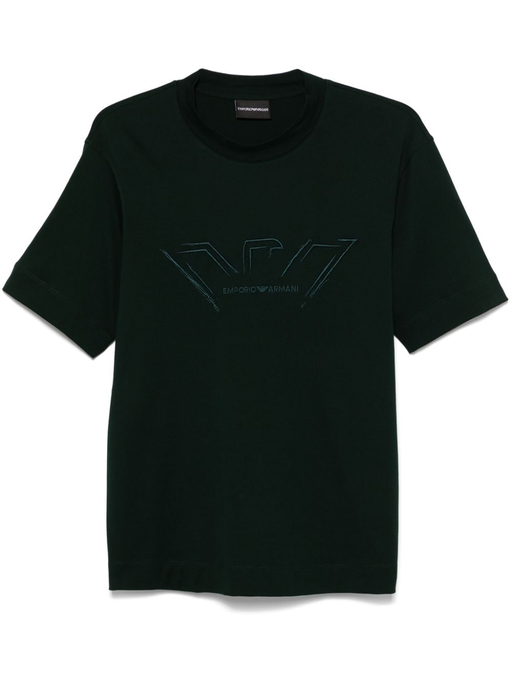 Emporio Armani logo-embroidered T-shirt - Green von Emporio Armani