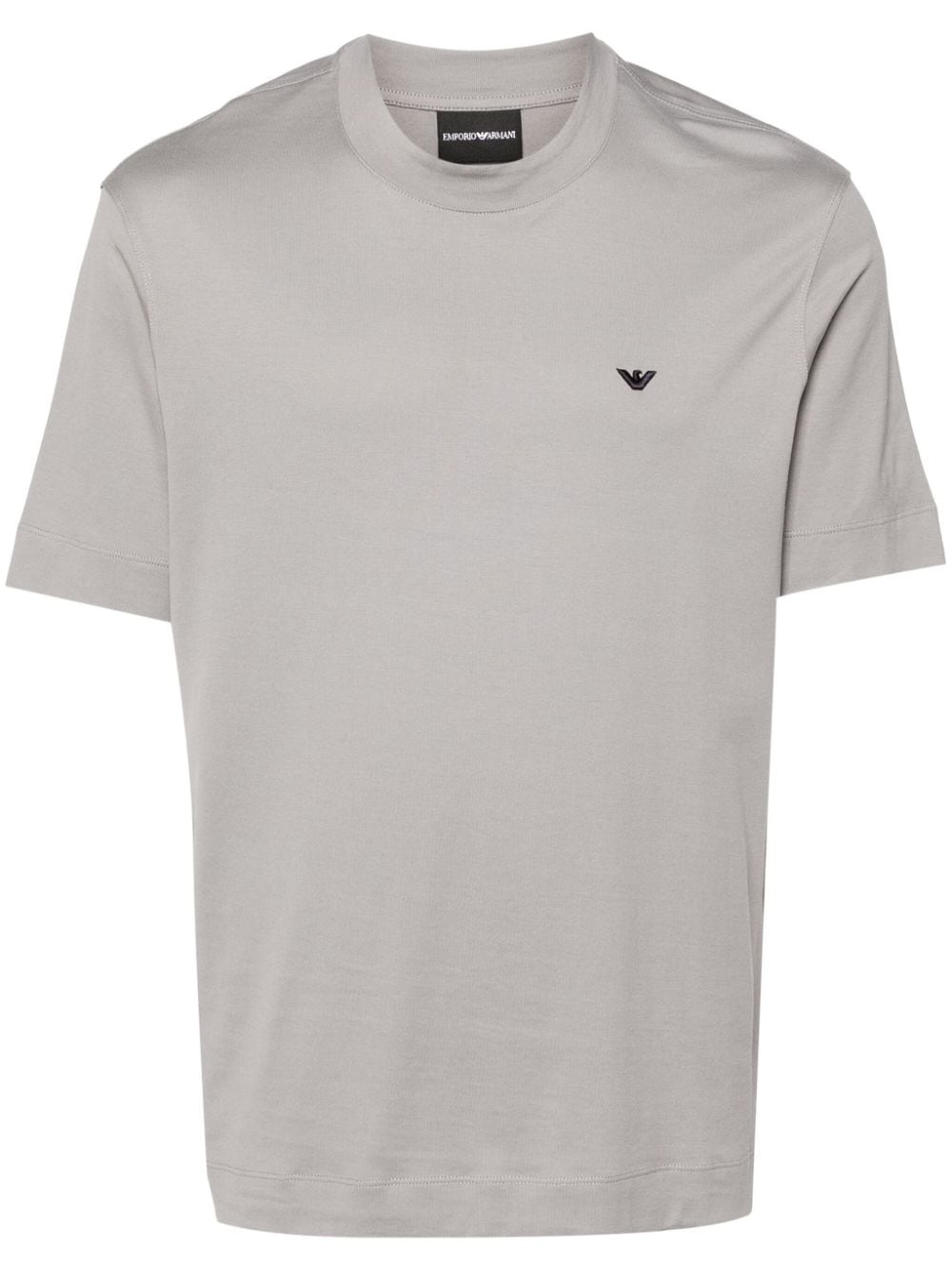 Emporio Armani logo-embroidered cotton T-shirt - Grey von Emporio Armani