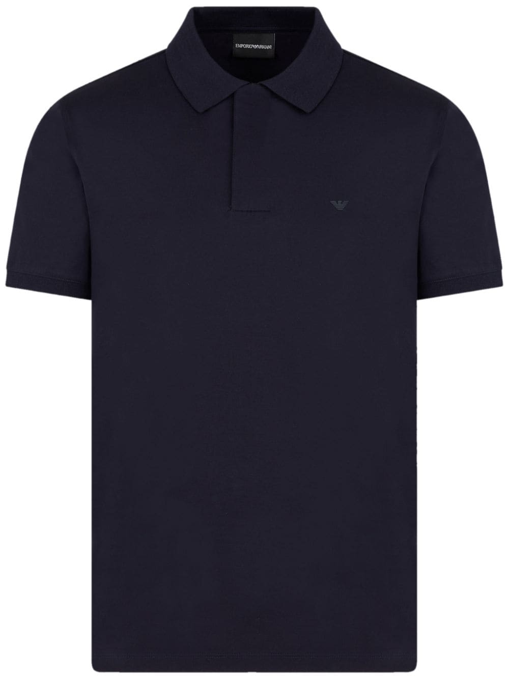 Emporio Armani logo-embroidered cotton polo shirt - Blue von Emporio Armani