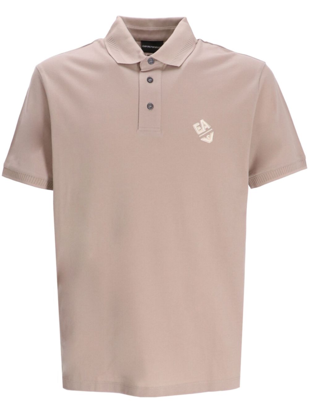 Emporio Armani logo-embroidered cotton polo shirt - Neutrals von Emporio Armani