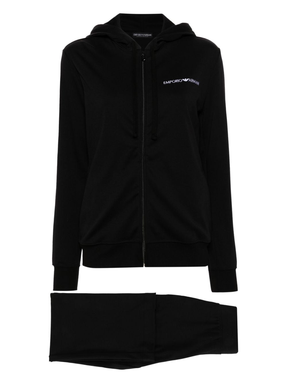 Emporio Armani logo-embroidered cotton tracksuit - Black von Emporio Armani