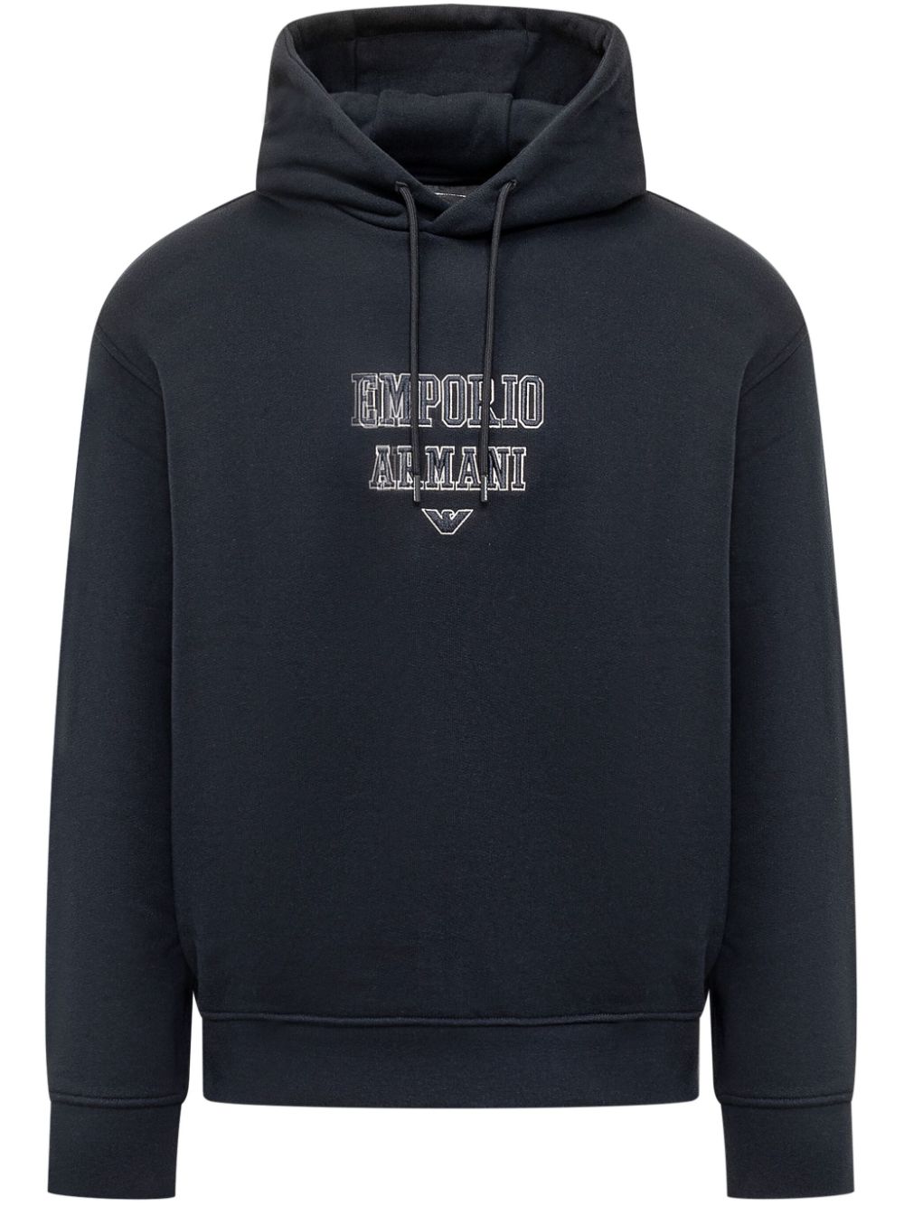 Emporio Armani logo-embroidered hoodie - Blue von Emporio Armani