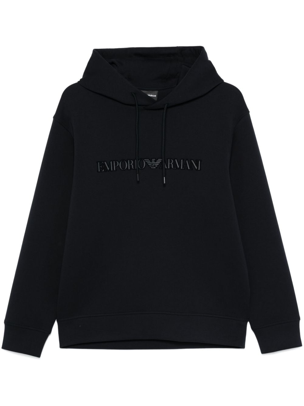 Emporio Armani logo-embroidered hoodie - Blue von Emporio Armani