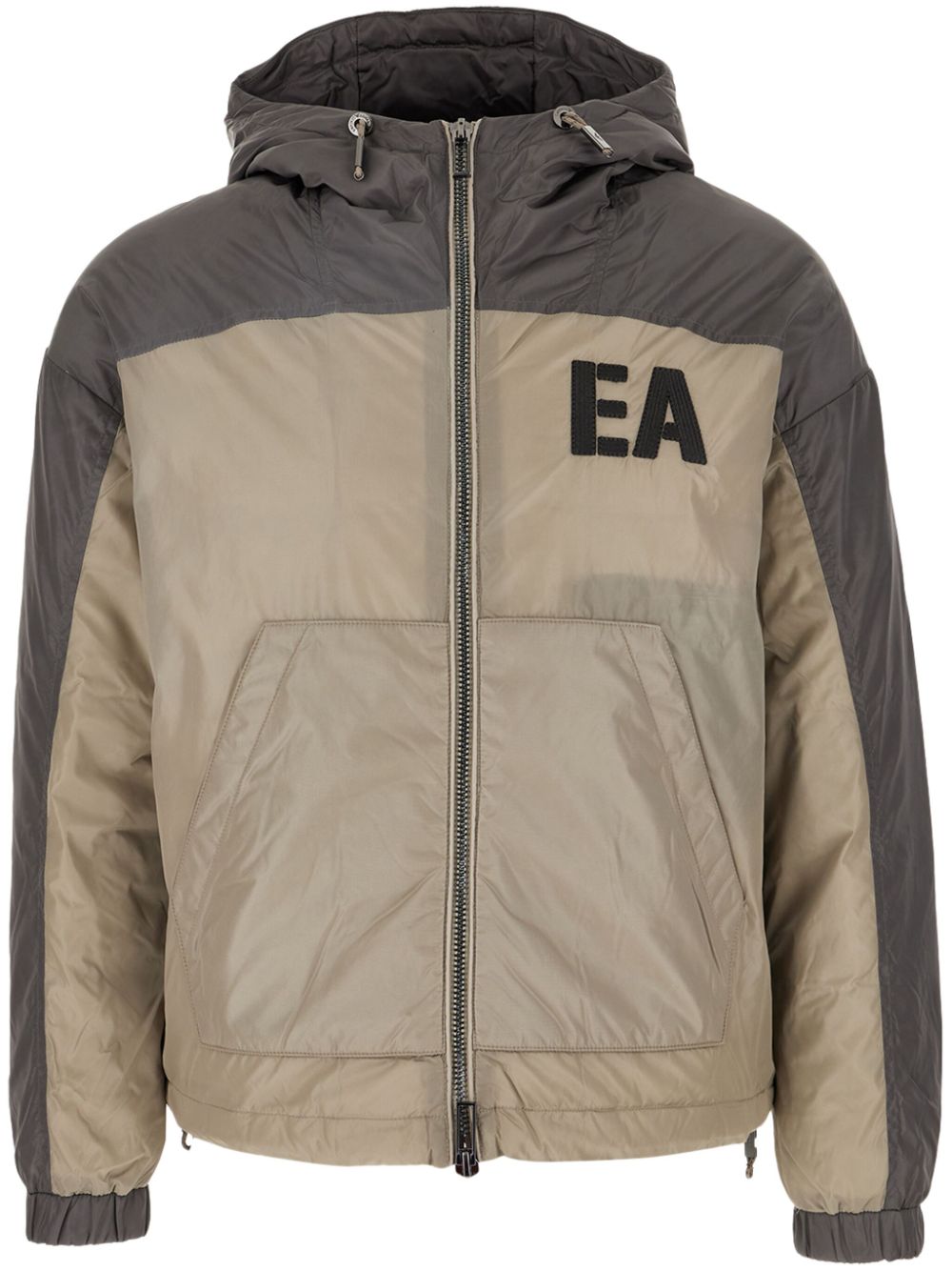 Emporio Armani logo-embroidered jacket - Neutrals von Emporio Armani