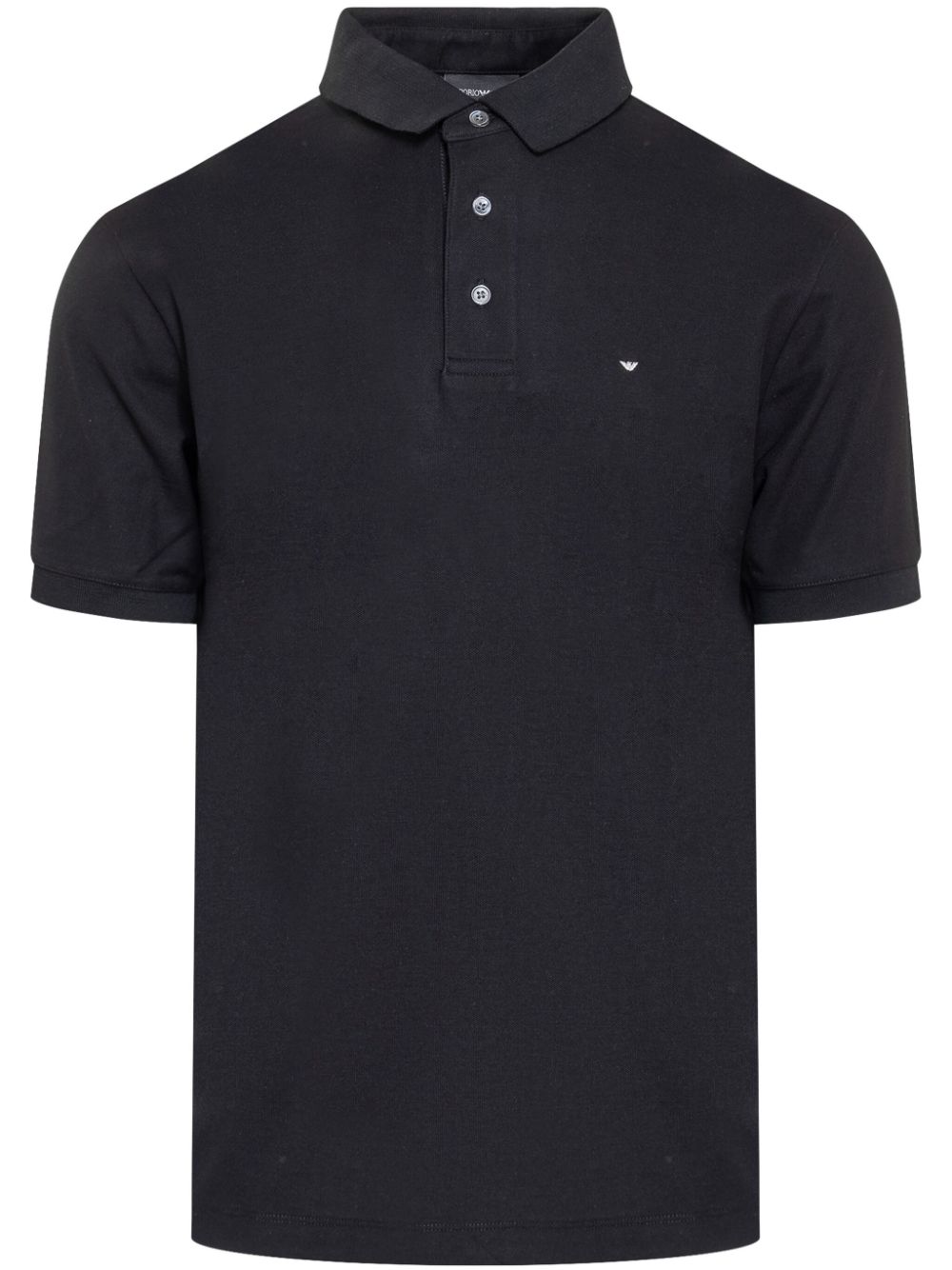 Emporio Armani logo-embroidered polo shirt - Black von Emporio Armani