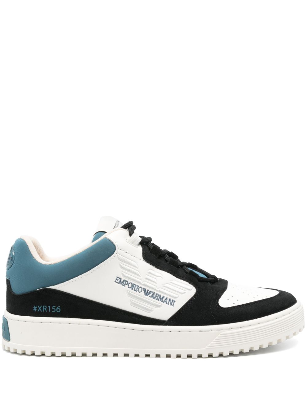 Emporio Armani logo-embroidered sneakers - White von Emporio Armani