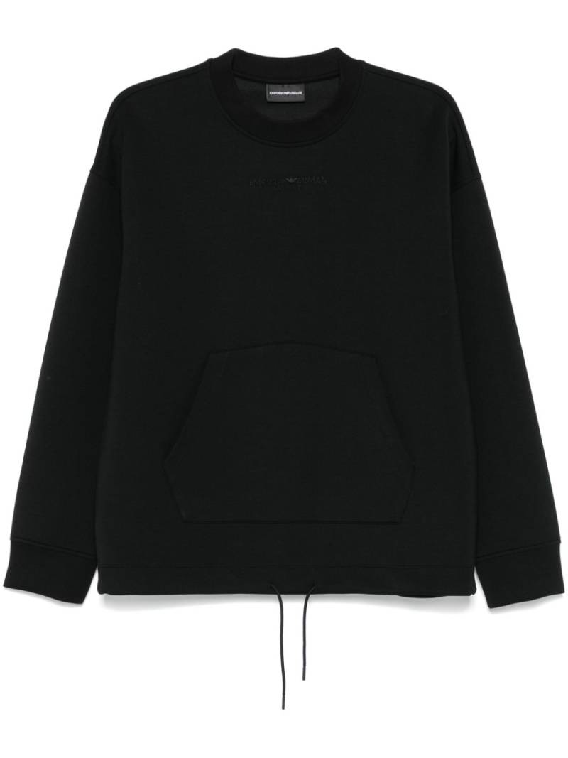 Emporio Armani logo-embroidered sweatshirt - Black von Emporio Armani