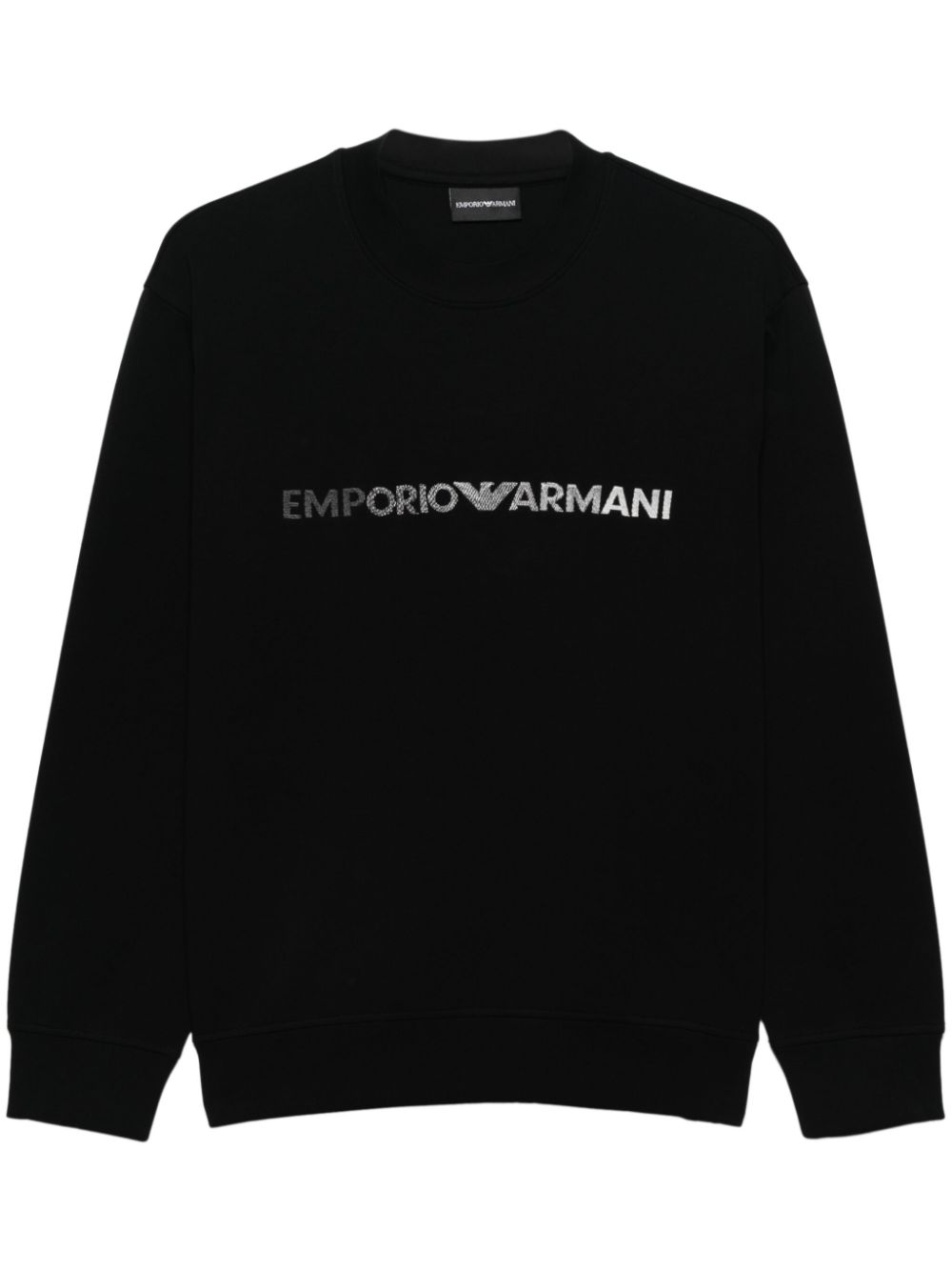 Emporio Armani logo-embroidered sweatshirt - Black von Emporio Armani