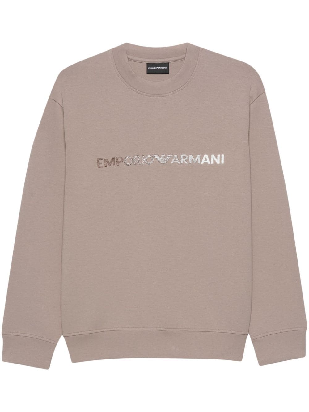 Emporio Armani logo-embroidered sweatshirt - Neutrals von Emporio Armani