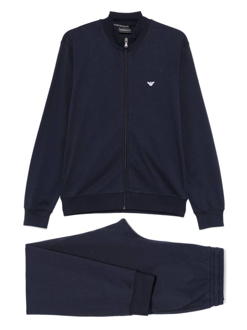 Emporio Armani logo-embroidered tracksuit set - Blue von Emporio Armani