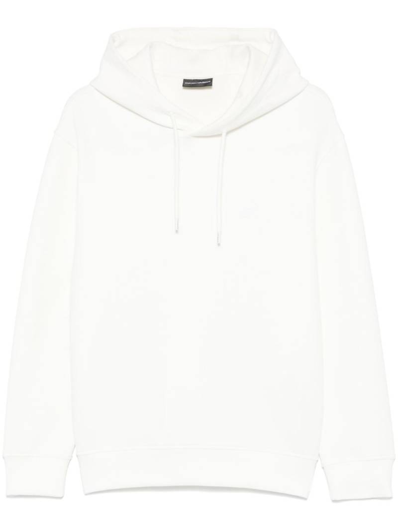 Emporio Armani logo-flocked hoodie - White von Emporio Armani