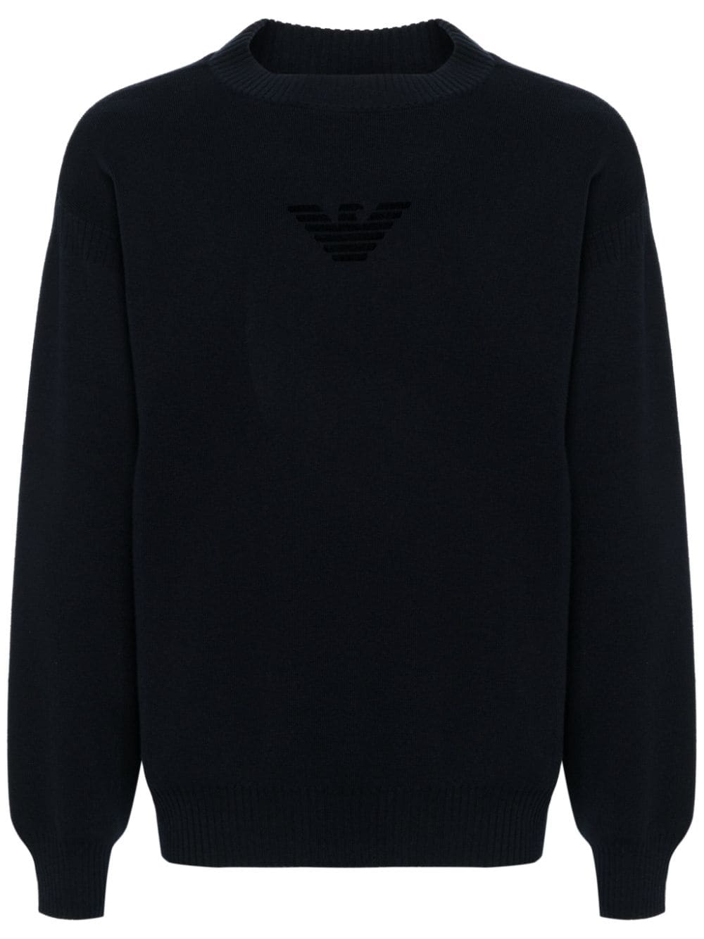 Emporio Armani logo-flocked sweater - Blue von Emporio Armani