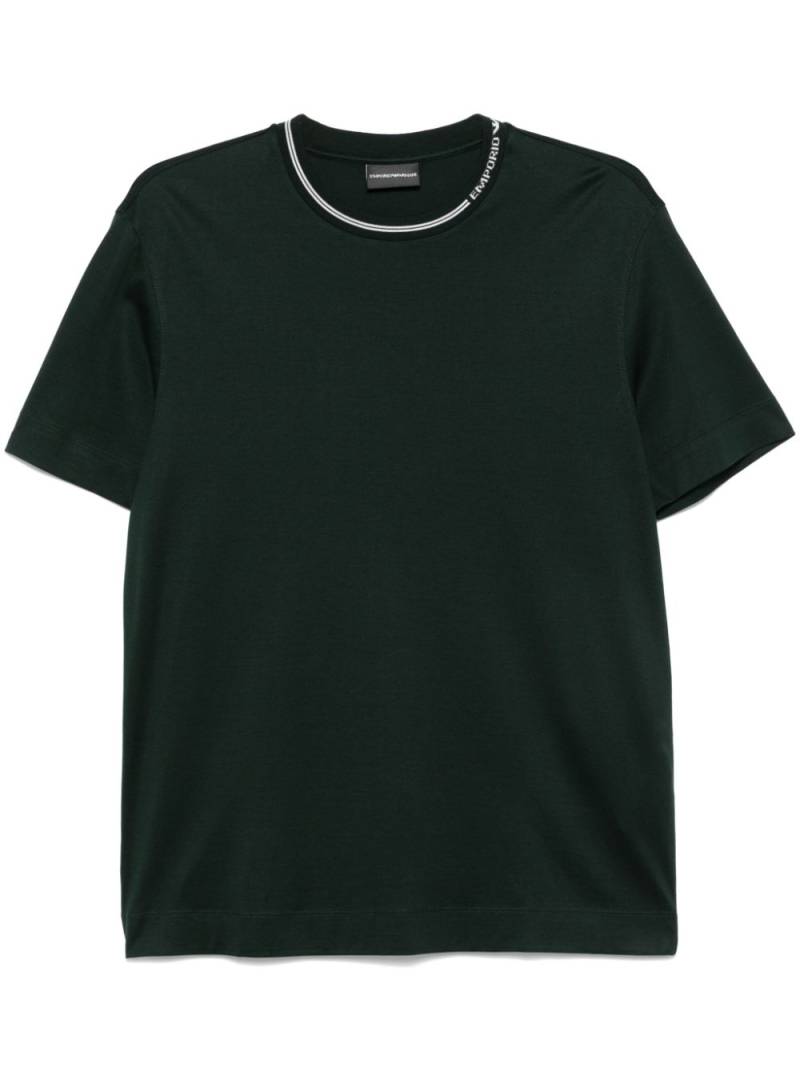 Emporio Armani logo-jacquard T-shirt - Green von Emporio Armani