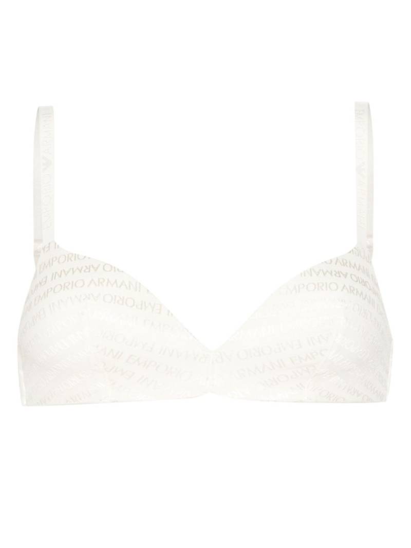 Emporio Armani logo-jacquard padded bra - Neutrals von Emporio Armani