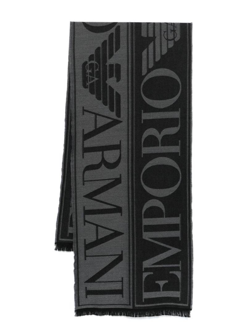 Emporio Armani logo-jacquard scarf - Black von Emporio Armani