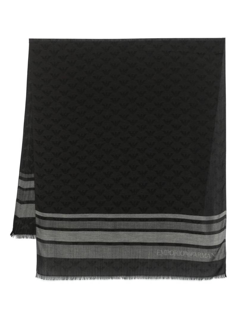 Emporio Armani logo-jacquard scarf - Grey von Emporio Armani