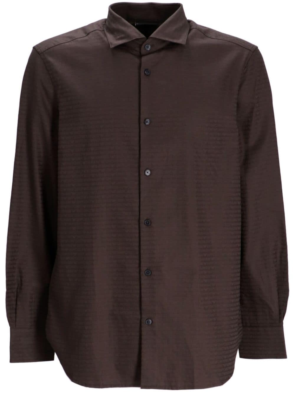 Emporio Armani logo-jacquard shirt - Brown von Emporio Armani