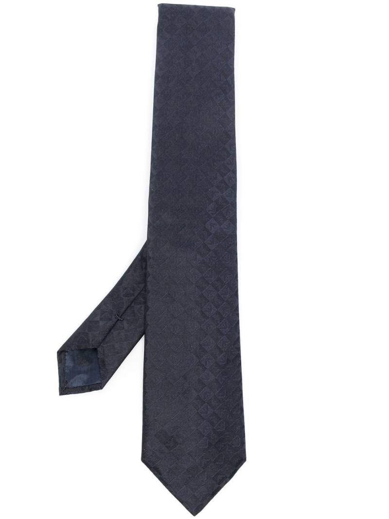 Emporio Armani logo-jacquard silk tie - Blue von Emporio Armani