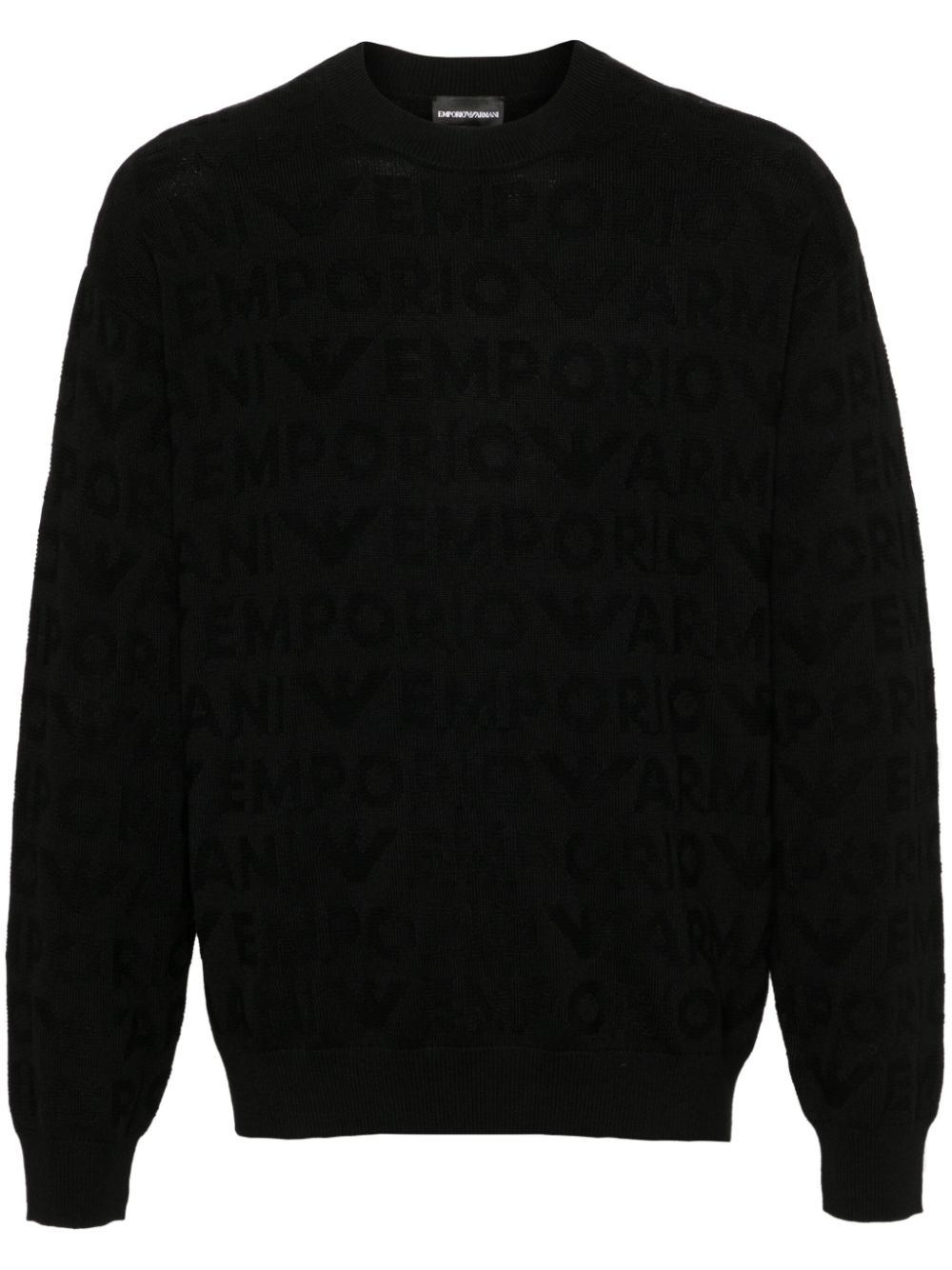 Emporio Armani logo-jacquard sweater - Black von Emporio Armani