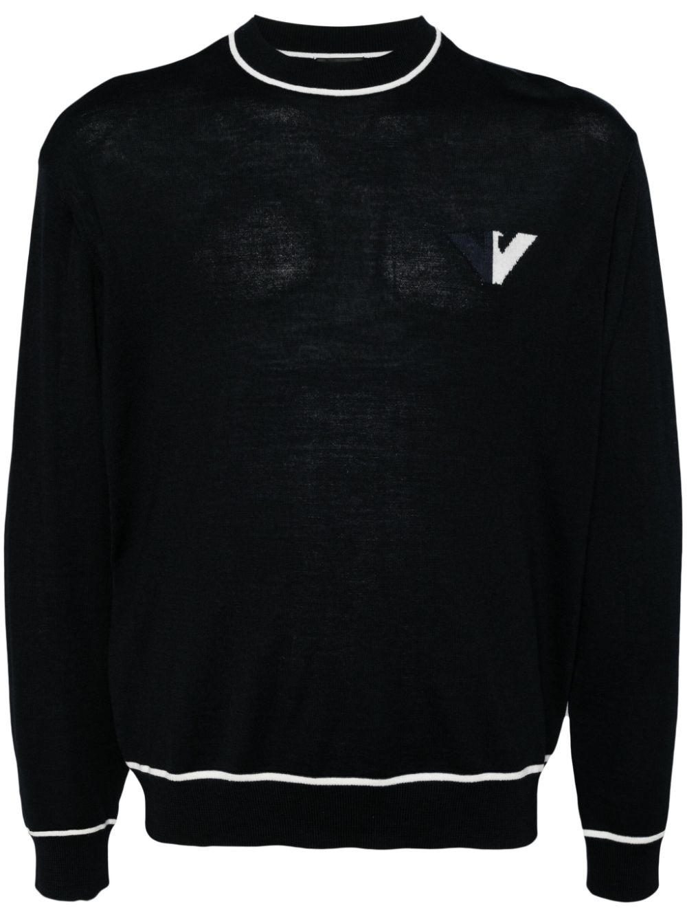 Emporio Armani logo-jacquard sweater - Blue von Emporio Armani