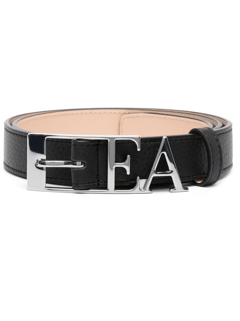 Emporio Armani logo-lettering leather belt - Black von Emporio Armani