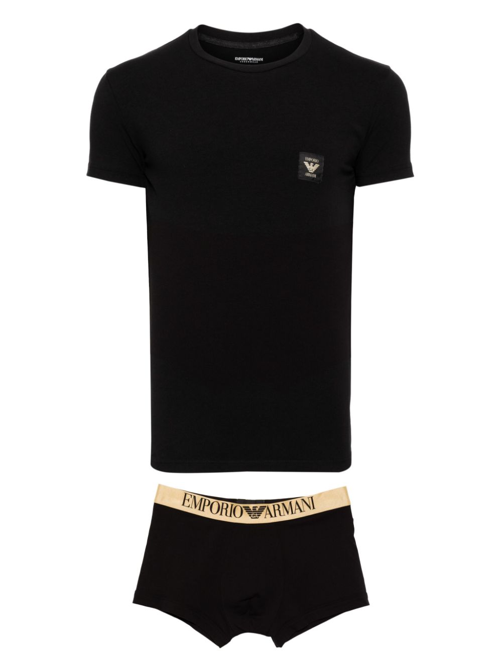 Emporio Armani logo-patch T-shirt - Black von Emporio Armani