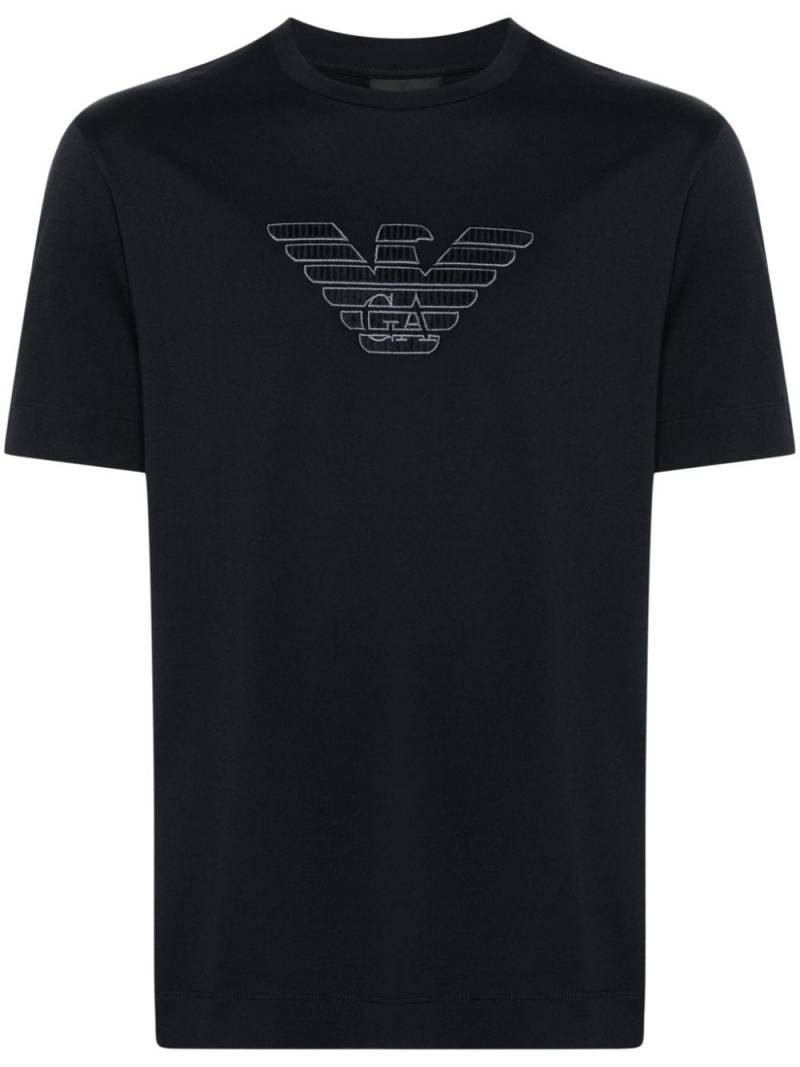 Emporio Armani logo-patch T-shirt - Blue von Emporio Armani